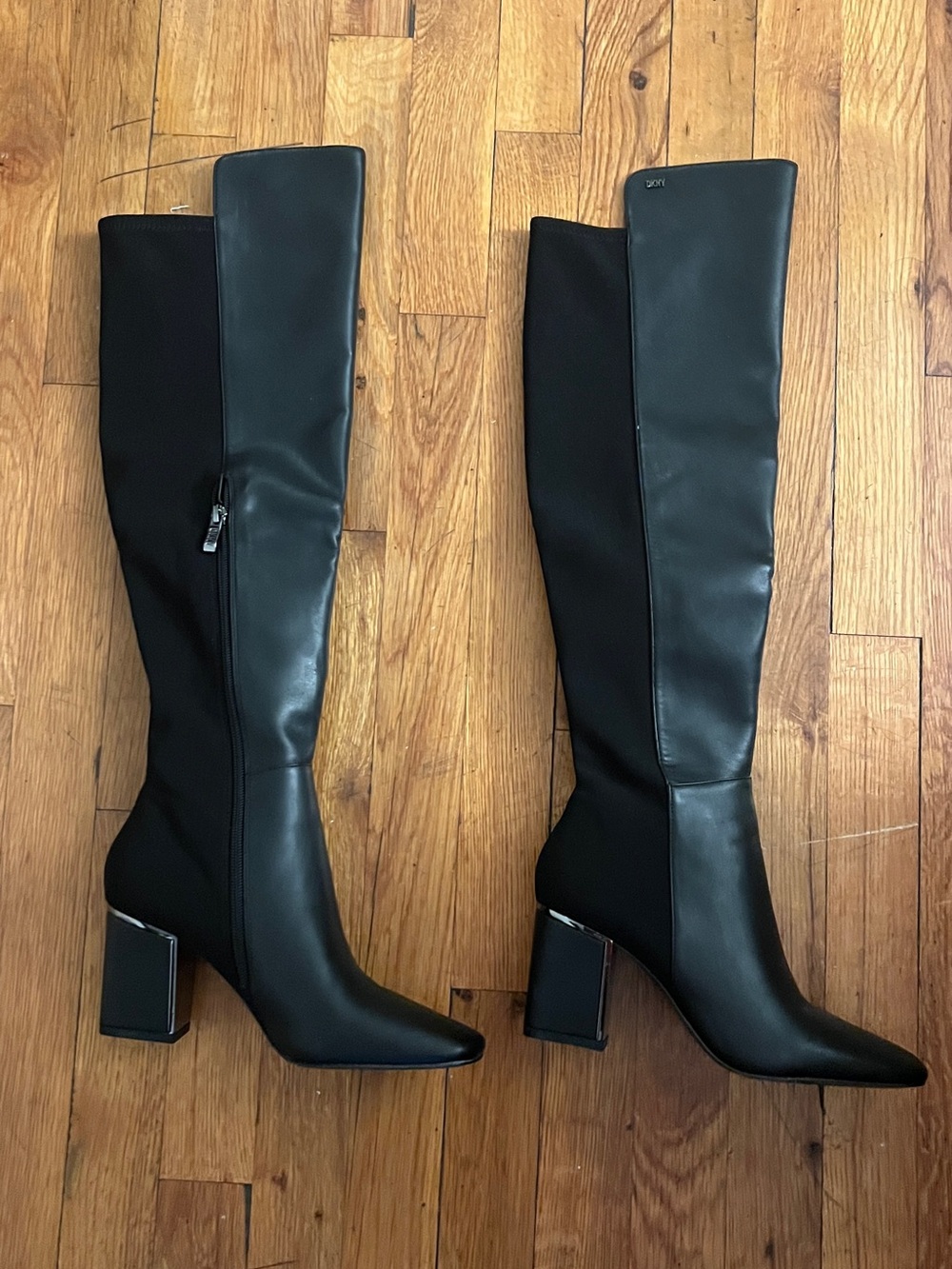 Authentic DKNY Black Knee High Boots Size 6.5 with Original Box